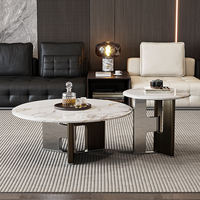 Table de cocktail ovale européenne avec structure en acier inoxydable pour hôtel et maison