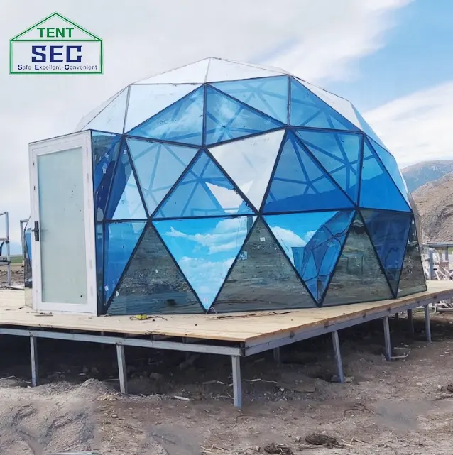 Прочный роскошный алюминиевый каркас геодезический стеклянный Купольный дом палатка и стеклянное иглу со стеклянным окном