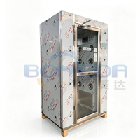 Cabine de douche d'air manuelle en acier inoxydable 304 antirouille pour une personne, dépoussiéreur de salle blanche