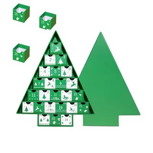 Custom Cardboard Paper Divider Gift Packaging Christmas Tree Shaped Advent <b>Calendar</b> Box for Chocolate Makeup Beauty Cosmetic - Product Image 3