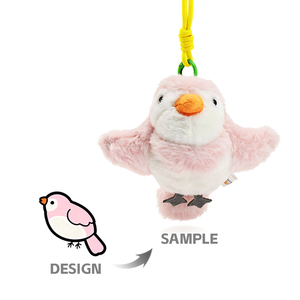 Super doux rose oiseau en peluche poupée porte-clés pendentif mignon cadeau d'anniversaire pour meilleur <span class=keywords><strong>ami</strong></span> doux peluche Animal soulagement du Stress caractéristique - Product Image 1