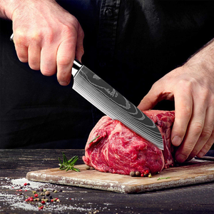 Handmade Damascus Steel Chef <b>Knife</b> with Ergonomic Wooden Handle for Professional <b>Kitchen</b> Use Premium Damascus Steel Chef <b>Knife</b> - Product Image 5