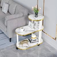 Meuble TV d'extérieur de luxe en métal et marbre avec table basse moderne en verre pour salon, table basse avec support TV
