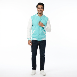 Services OEM par l'usine directe ordinaire Vestes universitaires pour hommes col montant tissu de laine CollegeBaseballjacket pour hommes - Product Image 1