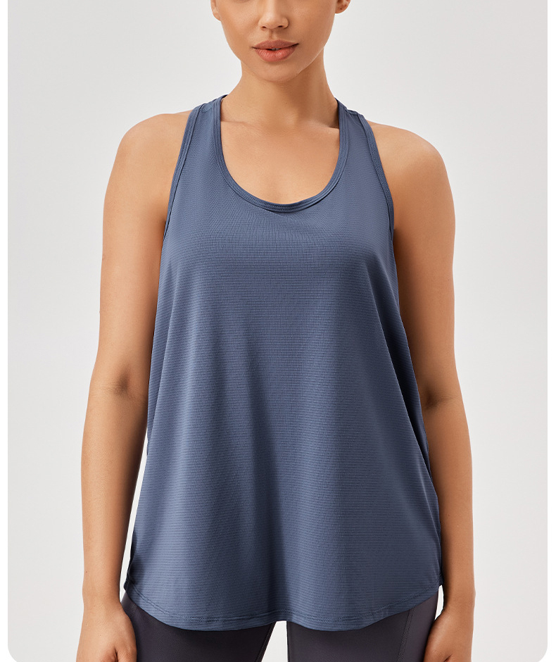 2673 Women Breathable Mesh Workout Running Tank Tops Yoga Vest Sleeveless Loose Fit Workout Racerback Tank Top