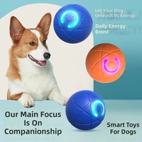 Balle sauteuse intelligente automatique pour animaux de compagnie, rechargeable par USB, avec lumière LED, jouet interactif mobile, durable, résistante aux morsures, anti-ennui