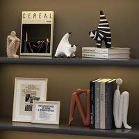 Articles de décoration intérieure en céramique personnalisés haut de gamme ; Meuble TV et vitrine à vin moderne et minimaliste pour salon avec ornements semi-artisanaux
