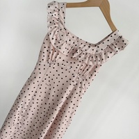 Robe à volants imprimée en forme de coeur pour femmes Robe d'été japonaise douce à col carré sans manches