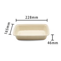 Bols à salade rectangulaires jetables en papier biodégradable écologiques, pour servir des nouilles, à emporter, avec couvercle, utilisables au micro-ondes