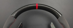 Volant de voiture personnalisé en fibre de carbone et Alcantara avec bouton de démarrage/arrêt et palettes de changement de vitesse pour <span class=keywords><strong>Audi</strong></span> A/<span class=keywords><strong>Q</strong></span>/S/RS Series - Product Image 3