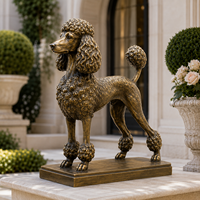 Sculpture de Berger Allemand grandeur nature en bronze, patine marron antique, statue de chien de garde, base en pierre, pour entrée de villa, extérieur
