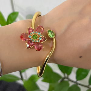 Bracelet jonc multifonctionnel haut de gamme en argent sterling plaqué rhodium avec zircon, bijou de luxe léger pour femme - Product Image 5