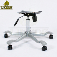 Pièces de base de chaise à 5 branches en acier métallique avec revêtement gris argenté pour usage domestique et bureautique