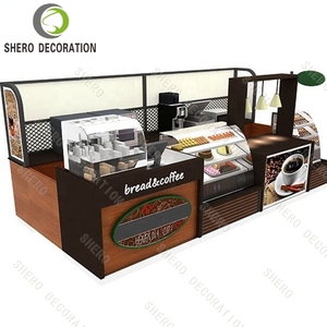 Custom Coffee Shop Counter Coffee Shop Counter Design Wooden Display Stand forCoffee Kiosk - Product Image 5