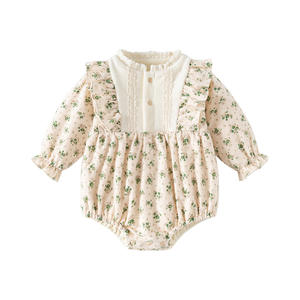 Combinaison bébé personnalisée, chaleur hivernale, 100% coton, motifs floraux doux, 3-24 mois, vente en gros de combinaisons bébé - Product Image 1