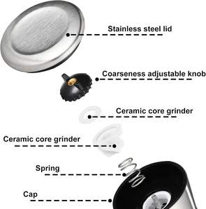 Moulin à sel et à poivre manuel, moulin à épices et herbes sèches en céramique conique, broyeur commercial pour épices - Product Image 5