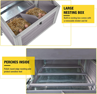 Poulailler nidification double et poulailler pour canards avec course supplémentaire Compatible avec les portes automatiques Matériau en bois pour 4-6 poulets
