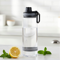 Bouteille d'eau de 700 ml sans BPA, à large ouverture, lavable au lave-vaisselle, anti-fuite, pour la rentrée scolaire