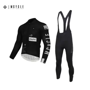 Vente en gros Mcycle Maillot Ciclismo Vêtements de cyclisme Pantalon à bretelles personnalisé Ensemble de maillots de cyclisme à manches longues pour hommes et femmes