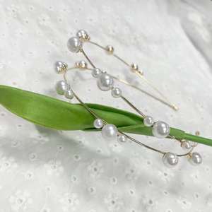 Serre-tête de <span class=keywords><strong>mariée</strong></span> rétro fin à double rangée de perles, style japonais et coréen, en alliage de luxe BFW, vente en gros - Product Image 2