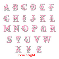 Magnifiques patchs brodés thermocollants autocollants de 3,5 cm, 4,5 cm, 5 cm, 6 cm, 6,5 cm, lettres de A à Z, chiffres de 0 à 9, fleurs et alphabets