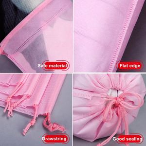 Recyclable Custom Small Large Non Woven <b>Drawstring</b> <b>Bag</b> Shoes Dust Pouch With Logo - Product Image 2