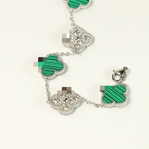 Pulsera de cadena con dijes de trébol múltiple para mujer, ajustable, joyería de moda, regalo - Product Image 5