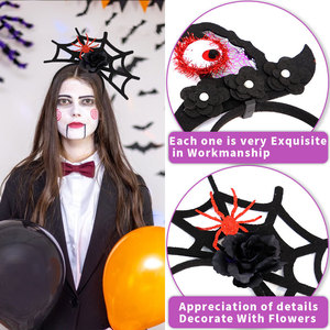 Nouveaux serre-têtes de fête d'<span class=keywords><strong>Halloween</strong></span> pour enfants, chapeau de sorcière araignée, accessoire de cheveux pour femmes, serre-tête de fête amusant et polyvalent pour le <span class=keywords><strong>maquillage</strong></span> - Product Image 2