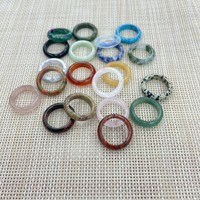 Bague en cristal naturel Aventurine et Quartz Rose, Bague Ronde Unisexe, Simple et Polyvalente, Accessoire DIY, Vente en Gros