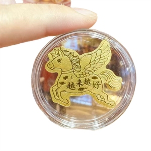 Autocollants pour téléphone portable en or 999 pur, nouvelle série pour l'année du Cheval, avec argent, adhésif au dos, 2 mg Conte - Product Image 5