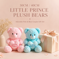 Ours en peluche Little Prince Princess de 30 cm et 40 cm, rose bébé, bleu ciel, peluche douce, poupée en peluche, cadeau d'anniversaire, cadeau de la Saint-Valentin