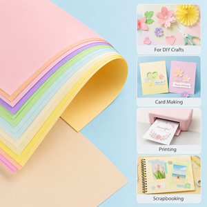 Papier cartonné couleur <span class=keywords><strong>macaron</strong></span> A4 10/50 feuilles pastel pour bricolage, fabrication de cartes, impression, scrapbooking, artisanat - Product Image 1