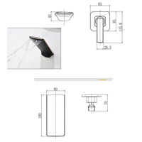 HIDEEP robinet d'évier mural moderne chromé/noir/blanc/or robinet d'eau chaude et froide pour salle de bain en laiton céramique contemporain