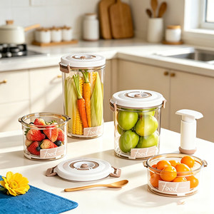 Nueva Lata de Almacenamiento al Vacío, Apta para Alimentos, Sellada, Transparente, para Snacks y Productos Secos - Product Image 1