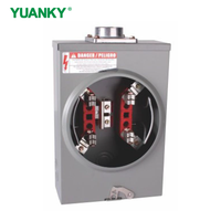 Caja de interruptores con toma de medidor monofásica YUANKY 200A 600VAC Serie 125S, material Cu-Al, NEMA 3R, nivel IP, superficie de aluminio fundido a presión