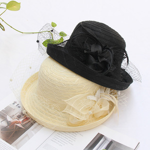 الصيف أنيقة الكنيسة كنتاكي ديربي القبعات الشاي حزب الحصان سباق Fascinator للنساء الزهور الزفاف الزفاف صافي قبعات للحماية من الشمس - Product Image 4
