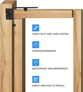 Soportes de esquina Kit de puerta anticaída de alta resistencia con pestillo de puerta para valla de madera Kit de hardware de puerta - Product Image 4