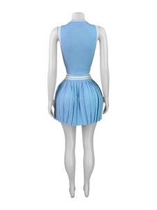 Personnalisé été deux pièces <span class=keywords><strong>jupe</strong></span> courte ensemble haut court ensemble noir cordon licou jupes micro <span class=keywords><strong>mini</strong></span> <span class=keywords><strong>jupe</strong></span> portefeuille <span class=keywords><strong>sexy</strong></span> femmes 2 pièces ensembles - Product Image 4