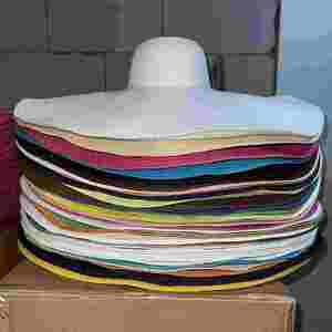 Chapeau de soleil à large bord, pliable, en paille, pour femmes, pour la plage, été - Product Image 6