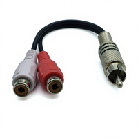 Câble audio double RCA femelle vers RCA mâle avec gaine en PVC compatible avec lecteur DVD, téléviseur HD, ordinateur, autoradio