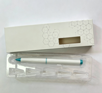 Boîte d'emballage jetable pour stylo cosmétique avec plateau en plastique, boîte pliante en papier avec aiguille, hologramme imperméable, taille personnalisable