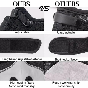 Fünf schicht ige Aktivkohle Sport Outdoor Radfahren Laufen Baumwolle <span class=keywords><strong>Anti</strong></span>-Staub-Gesichts maske mit Doppel ventil - Product Image 2