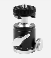 Mini tête sphérique avec support de chaussure froide et vis de 1/4 "pour appareil photo DSLR, support de lumière, Smartphone, monopode, Gopro