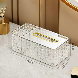 Wholesale Facial Napkin Paper Tissue <b>Box</b> Holder Cover with Organizer for Living Room <b>Vanity</b> Toilet Office - Product Image 3
