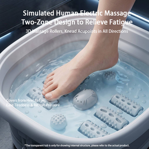 Bañera de Masaje Plegable con Calor <span class=keywords><strong>para</strong></span> Pies, con Rodillos de Masaje Giratorios, Cubeta Portátil <span class=keywords><strong>para</strong></span> Remojar y Masajear los Pies <span class=keywords><strong>para</strong></span> Uso Diario en el Hogar - Product Image 5