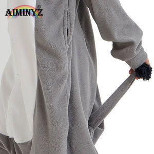 For Wholesale 2023 Plus Size Adult Pajamas Cute Animal <strong>Women</strong> Rhinoceros Gray Cosplay Costume Home <strong>Clothes</strong> <strong>Thermal</strong> Soft Warm - Product Image 6