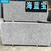 Carreaux de dalle de granit bleu platine martelé de buisson flammé poli aiguisé pour la décoration extérieure panneau mural comptoir de cuisine