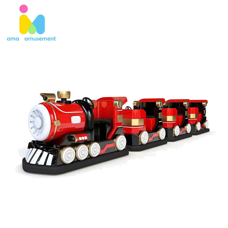 AMA bambini Indoor Happy Train Kiddie Rides attrezzature per parchi giochi Kids Train Ride