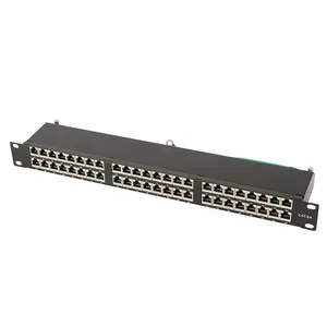 FTPシールドCAT6A48ポート22-26AWGケーブル用垂直終端ネットワークパッチパネル