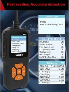 OBD2 ELM327 เครื่องสแกนตรวจสอบยานยนต์แบบครบวงจร อ่านและล้างโค้ด ตรวจสอบข้อบกพร่องยานยนต์ รุ่น V318 - Product Image 2
